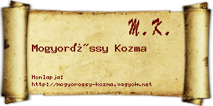 Mogyoróssy Kozma névjegykártya